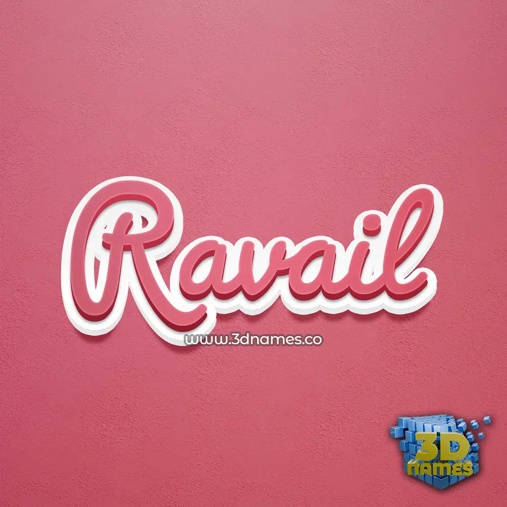 ravail in Red Scribble style - 3D name wallpaper