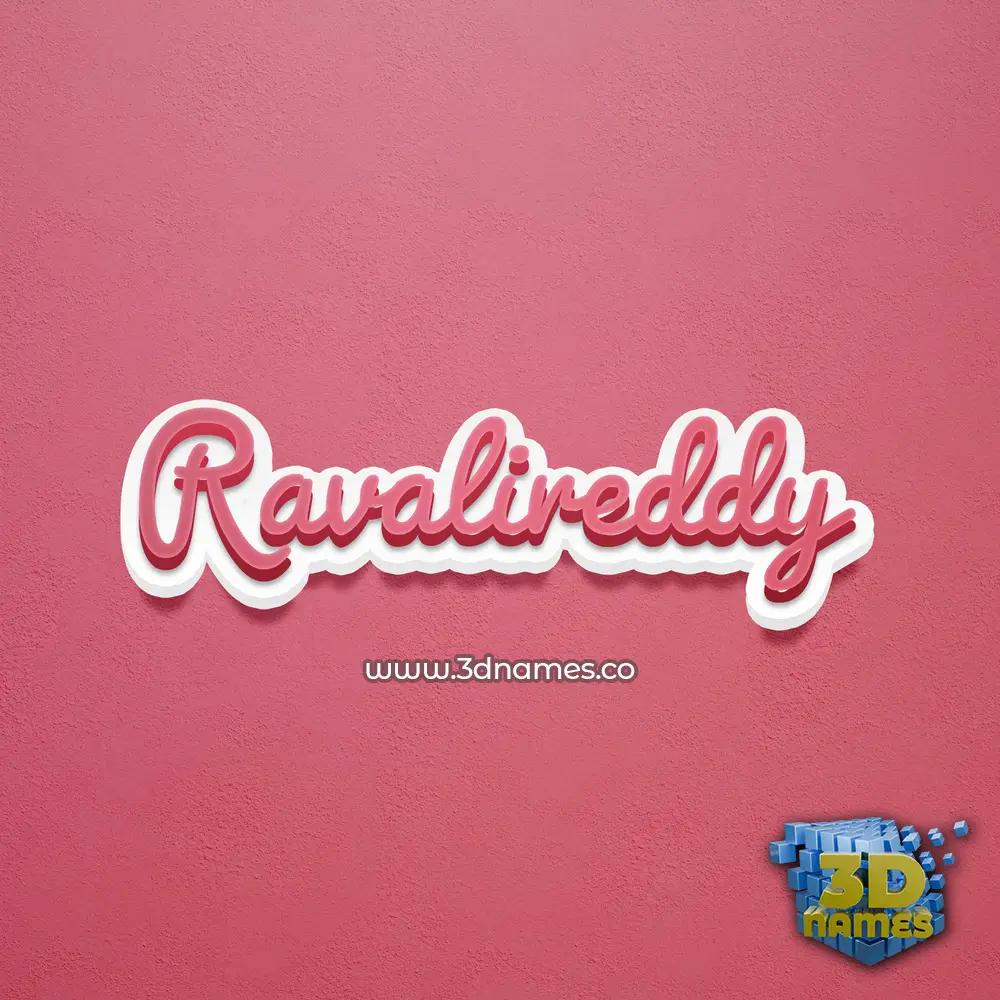 ravalireddy in Red Scribble style - 3D name wallpaper