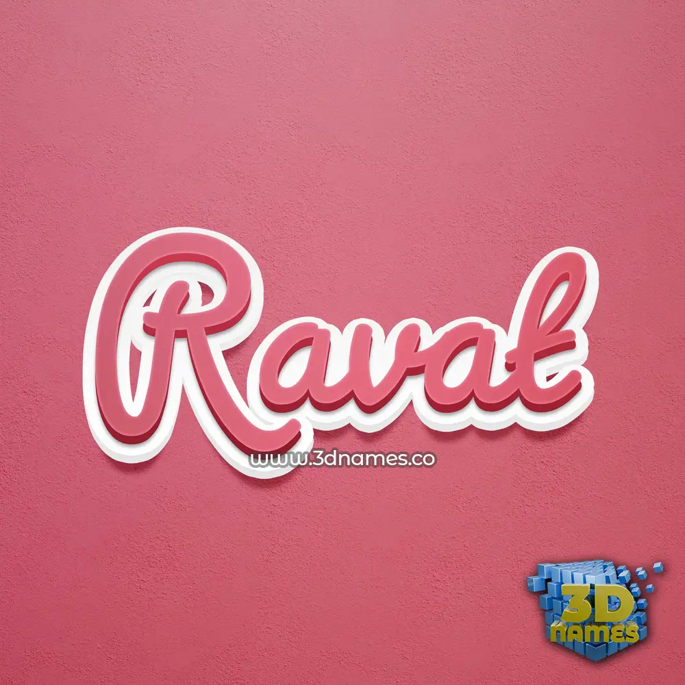 ravat in Red Scribble style - 3D name wallpaper