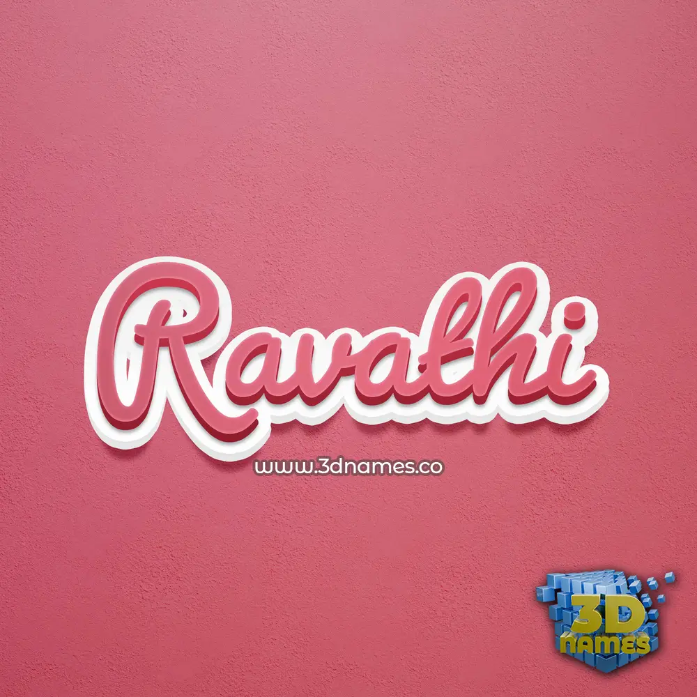 ravathi in Red Scribble style - 3D name wallpaper