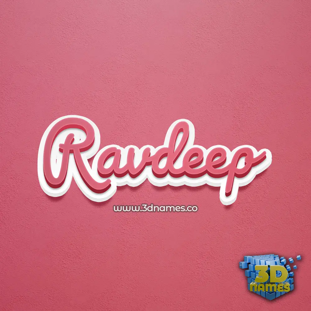 ravdeep in Red Scribble style - 3D name wallpaper