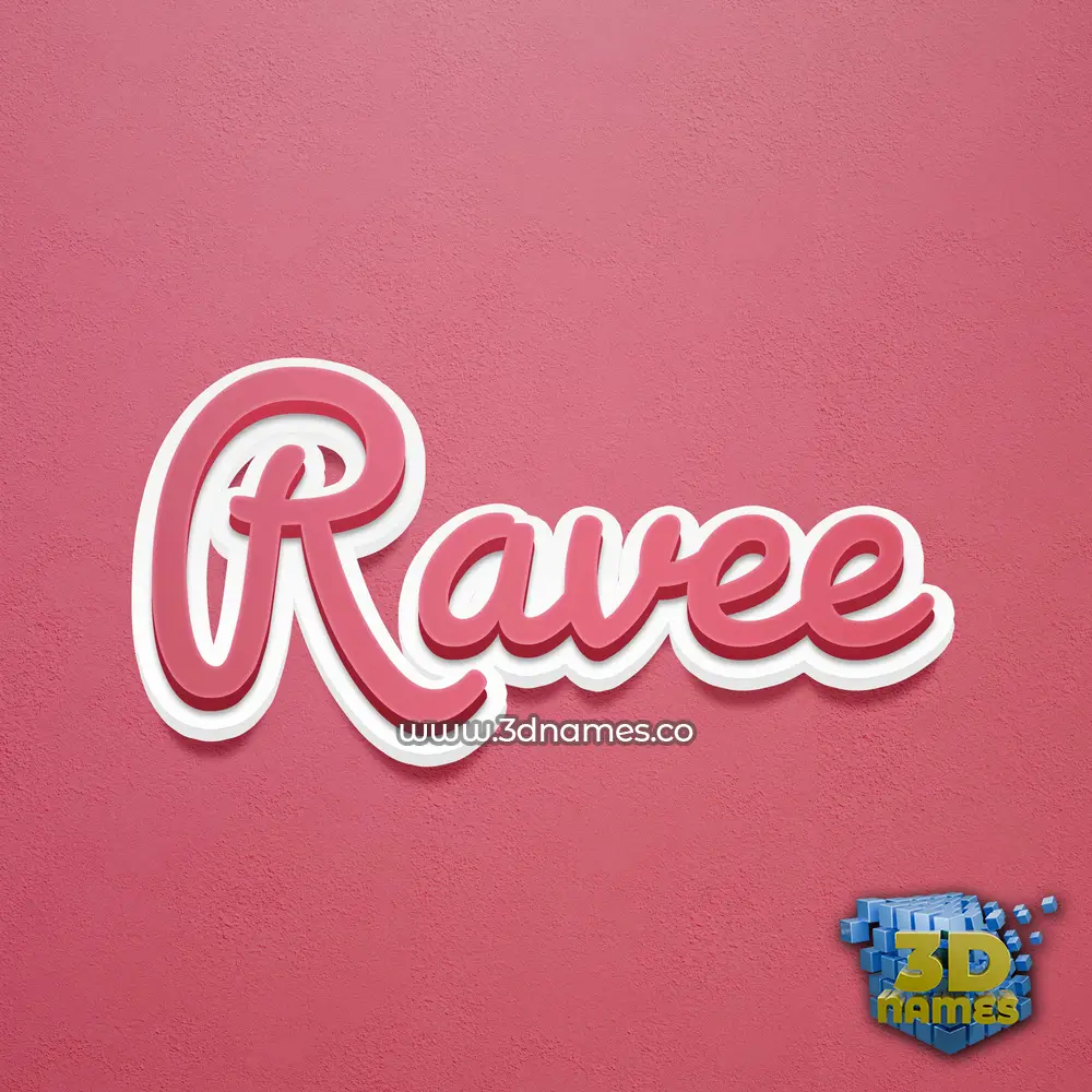 ravee in Red Scribble style - 3D name wallpaper