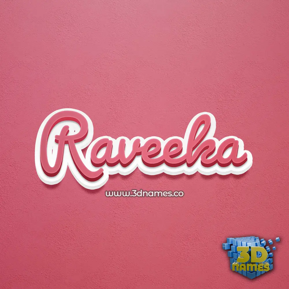 raveeka in Red Scribble style - 3D name wallpaper