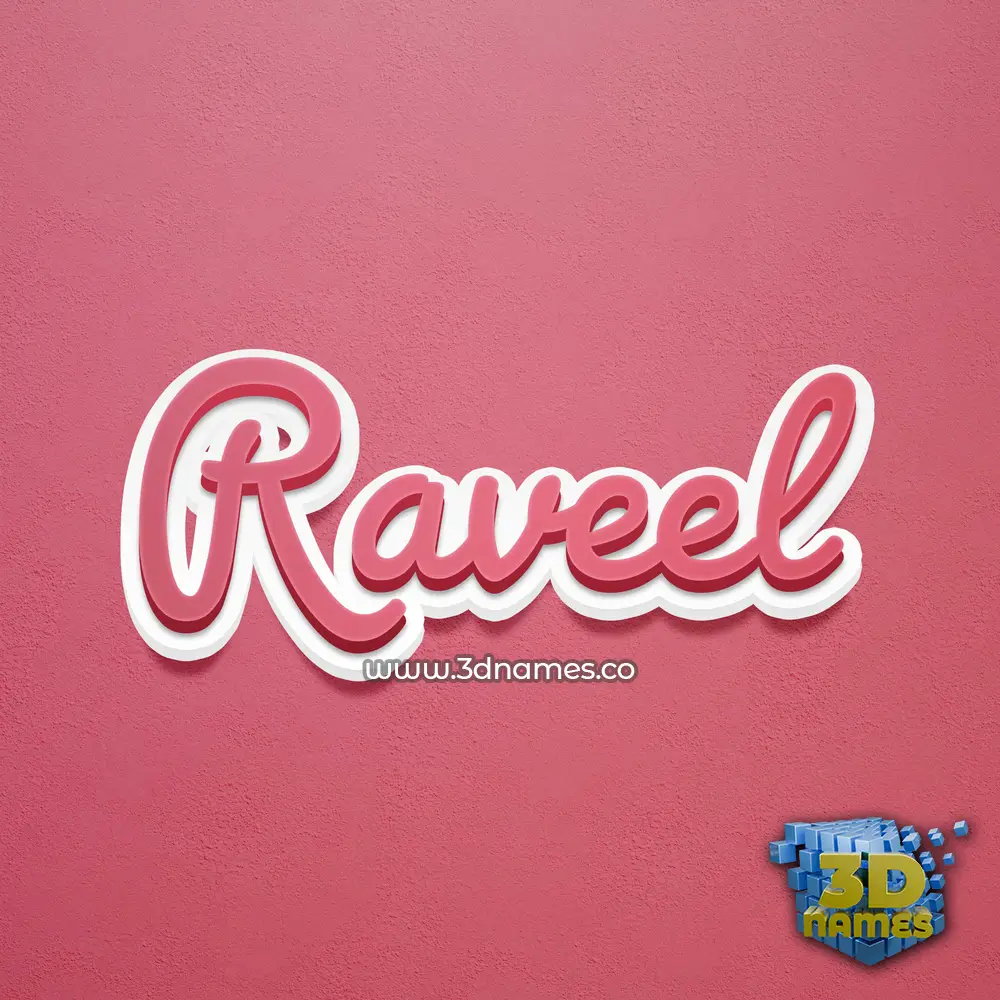 raveel in Red Scribble style - 3D name wallpaper