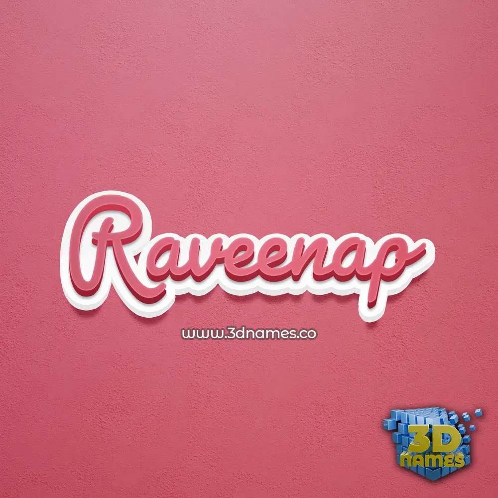 raveenap in Red Scribble style - 3D name wallpaper