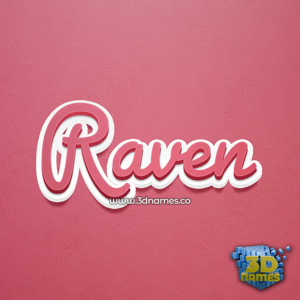 raven in Red Scribble style - 3D name wallpaper