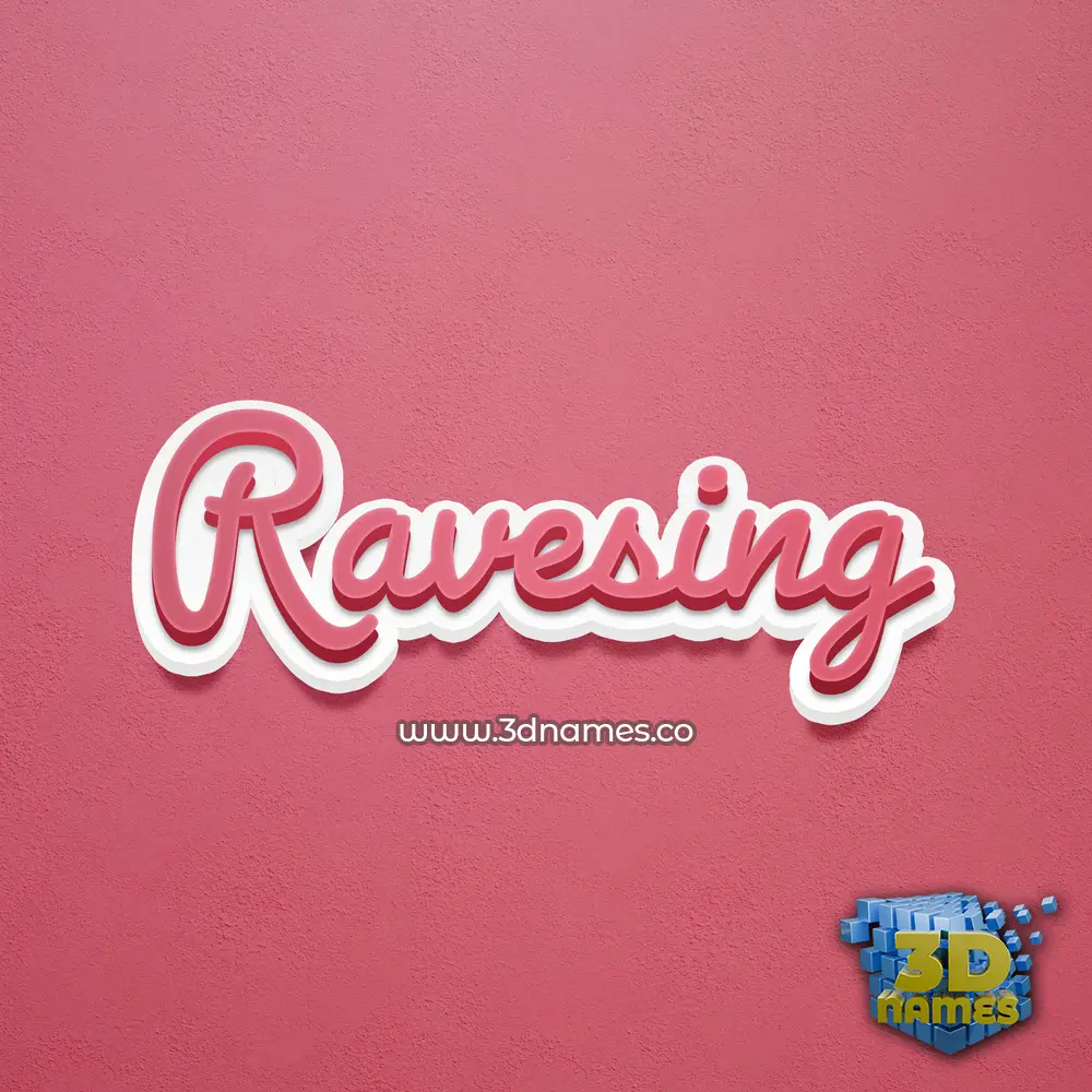 ravesing in Red Scribble style - 3D name wallpaper