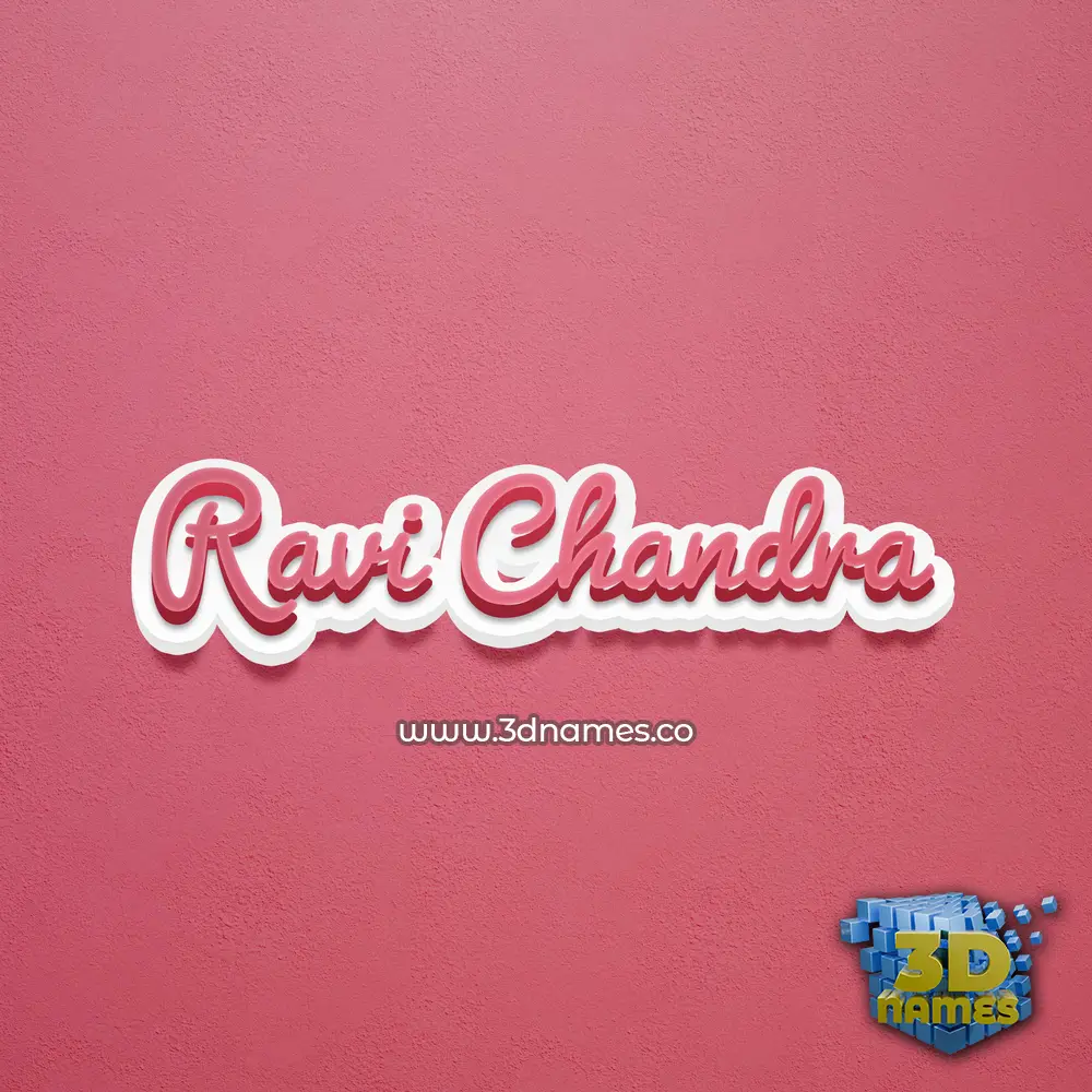 ravi chandra in Red Scribble style - 3D name wallpaper