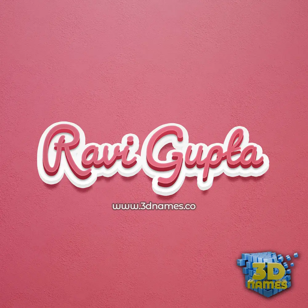 ravi gupta in Red Scribble style - 3D name wallpaper