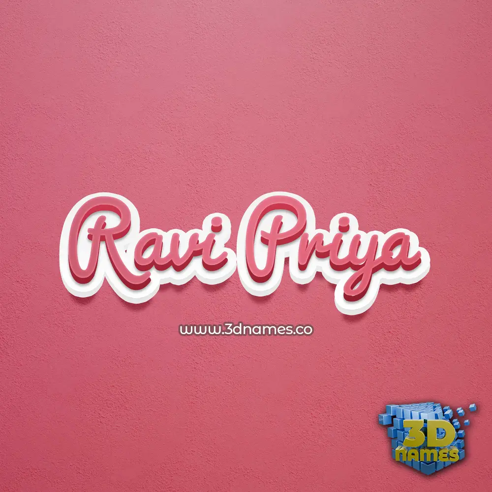 ravi priya in Red Scribble style - 3D name wallpaper