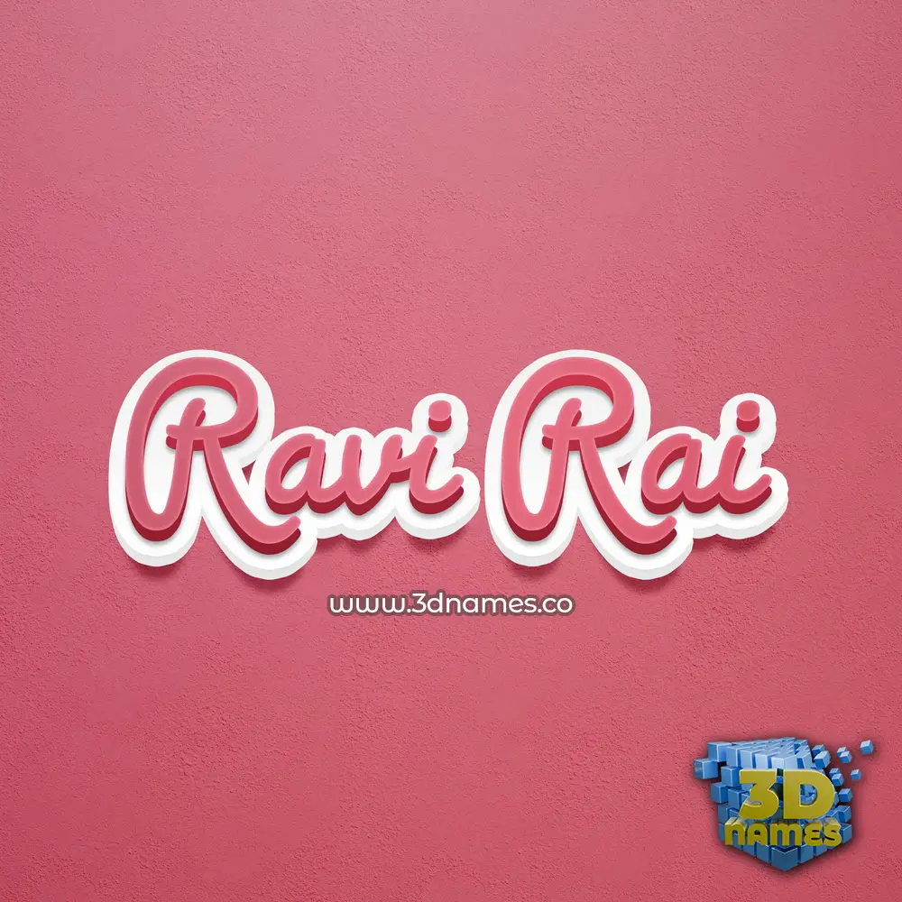 ravi rai in Red Scribble style - 3D name wallpaper