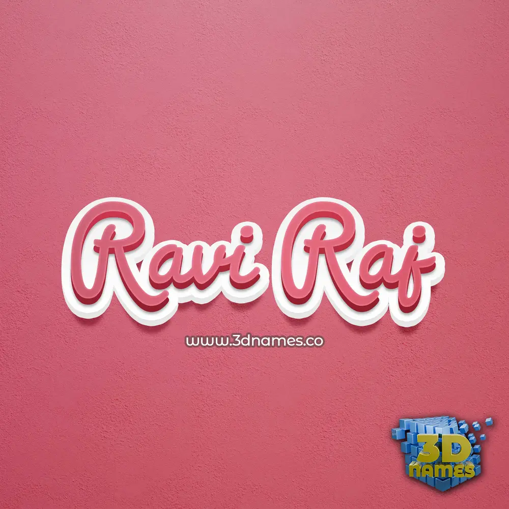 ravi raj in Red Scribble style - 3D name wallpaper