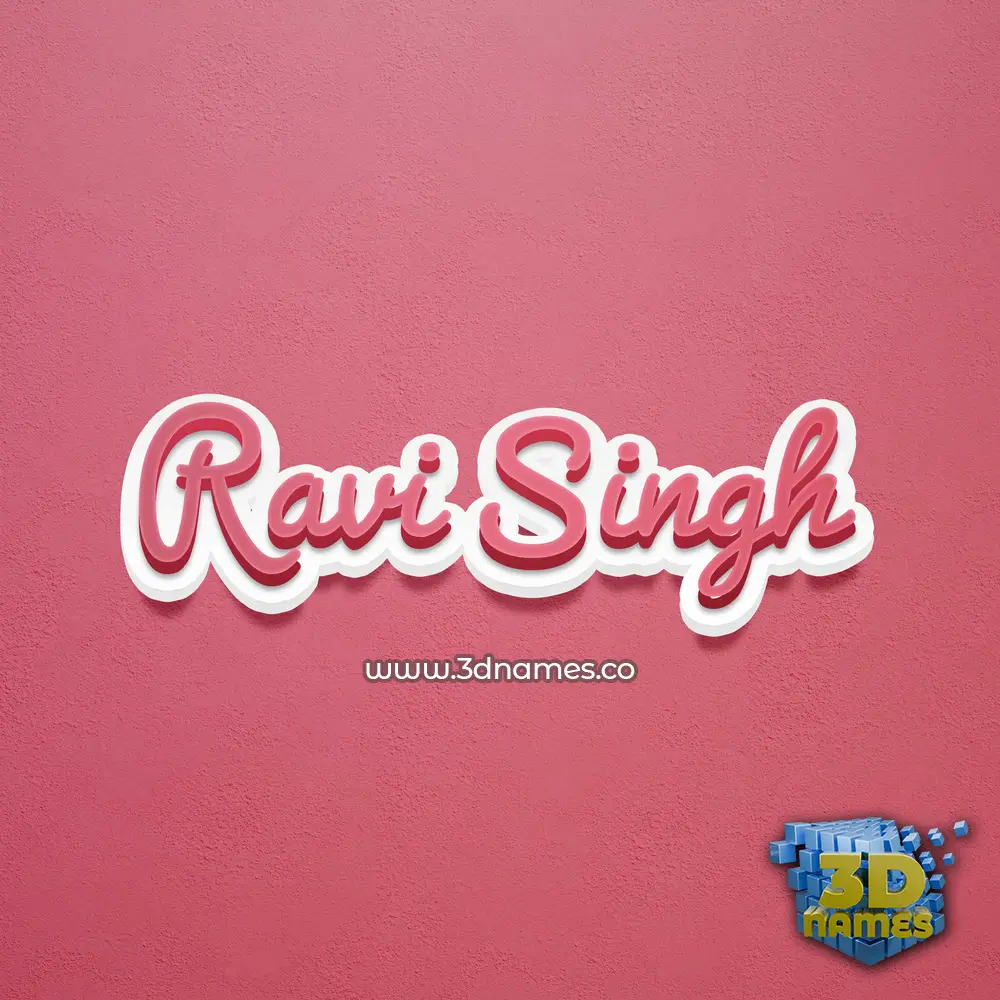 ravi singh in Red Scribble style - 3D name wallpaper