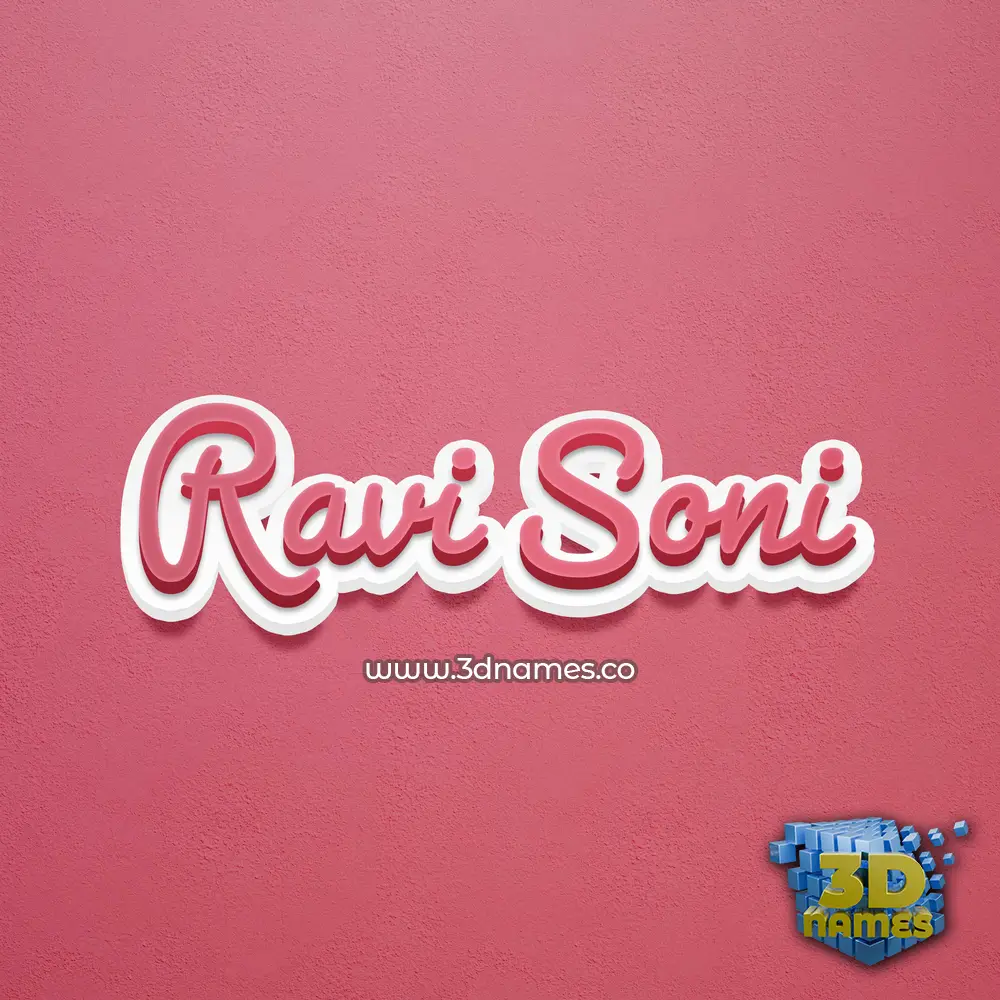 ravi soni in Red Scribble style - 3D name wallpaper