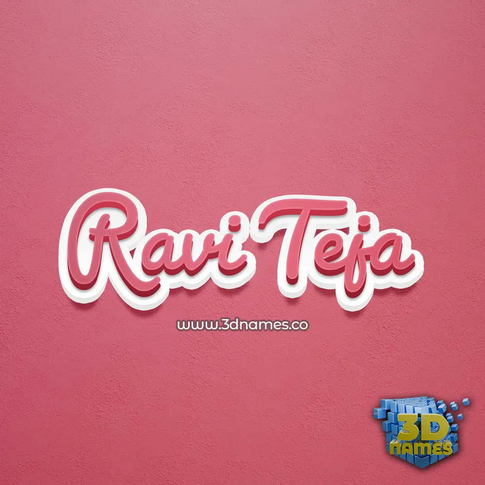 ravi teja in Red Scribble style - 3D name wallpaper
