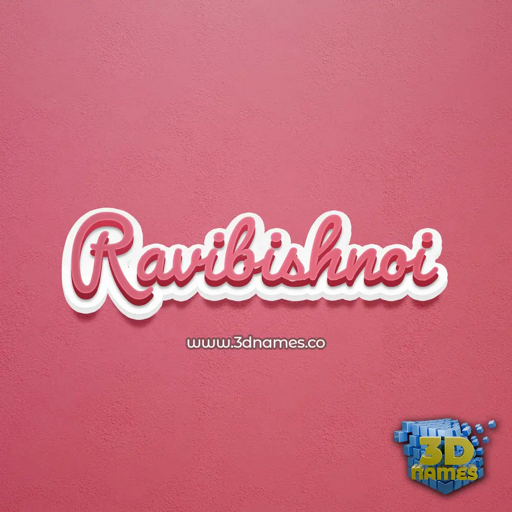 ravibishnoi in Red Scribble style - 3D name wallpaper