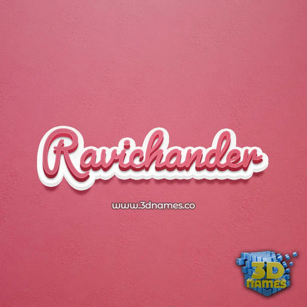 ravichander in Red Scribble style - 3D name wallpaper