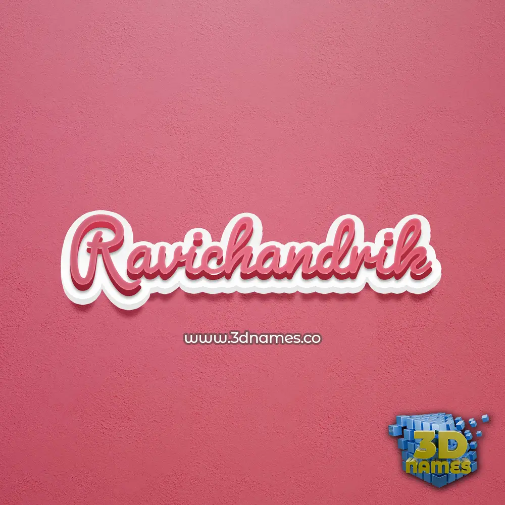 ravichandrik in Red Scribble style - 3D name wallpaper