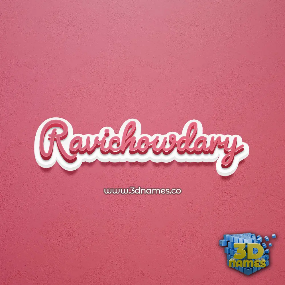 ravichowdary in Red Scribble style - 3D name wallpaper