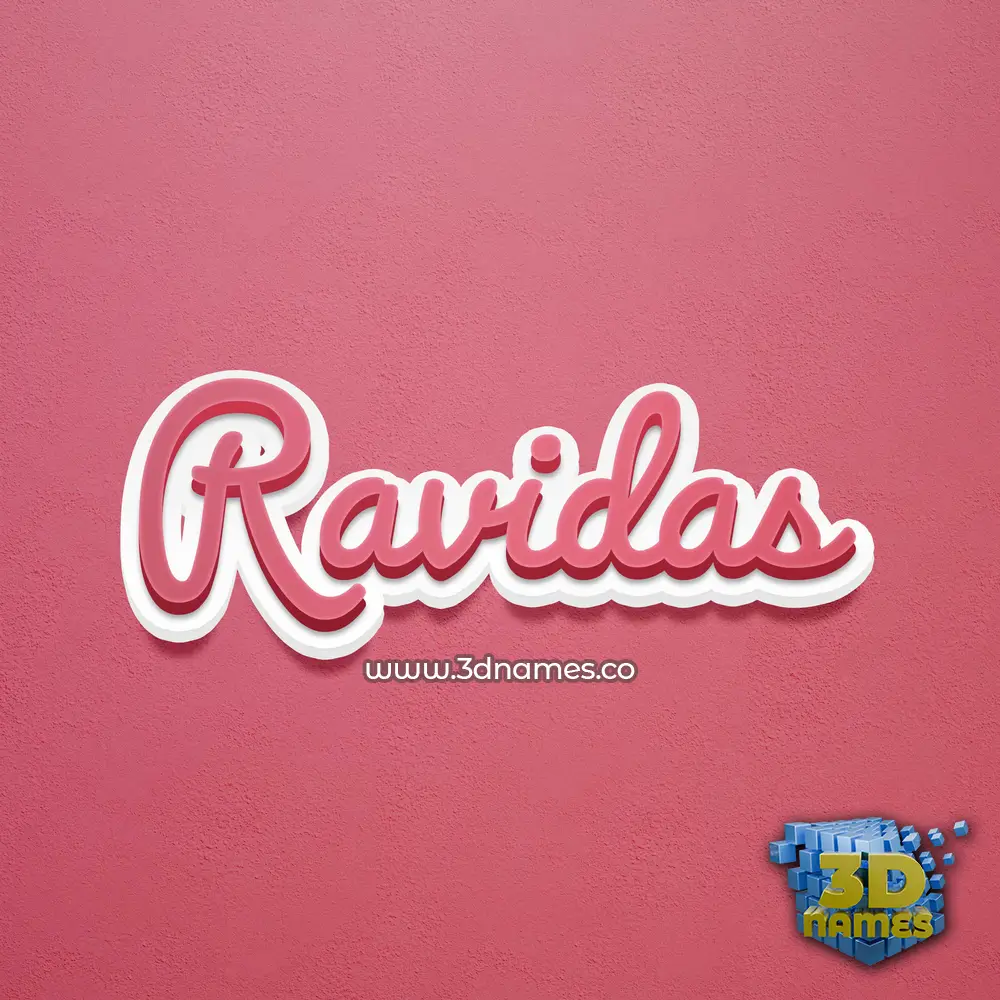 ravidas in Red Scribble style - 3D name wallpaper