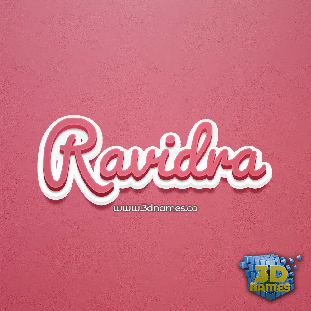 ravidra in Red Scribble style - 3D name wallpaper