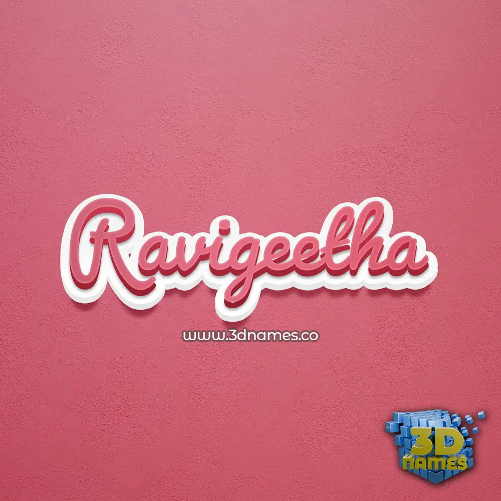 ravigeetha in Red Scribble style - 3D name wallpaper