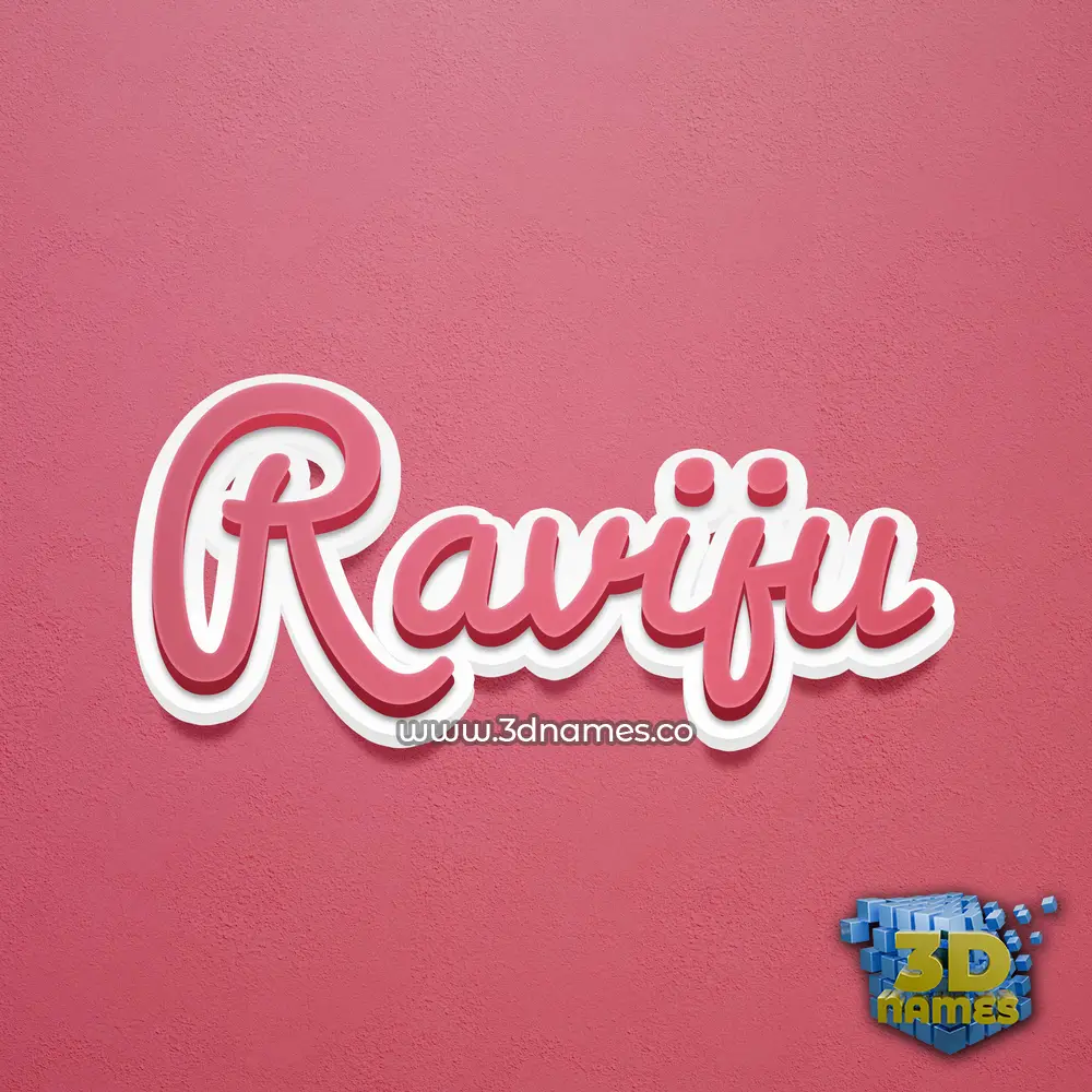 raviju in Red Scribble style - 3D name wallpaper