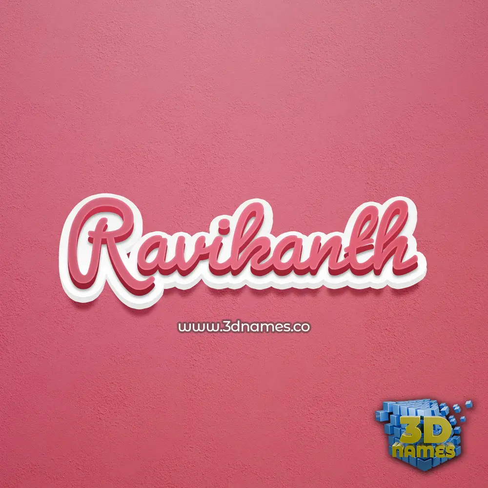ravikanth in Red Scribble style - 3D name wallpaper
