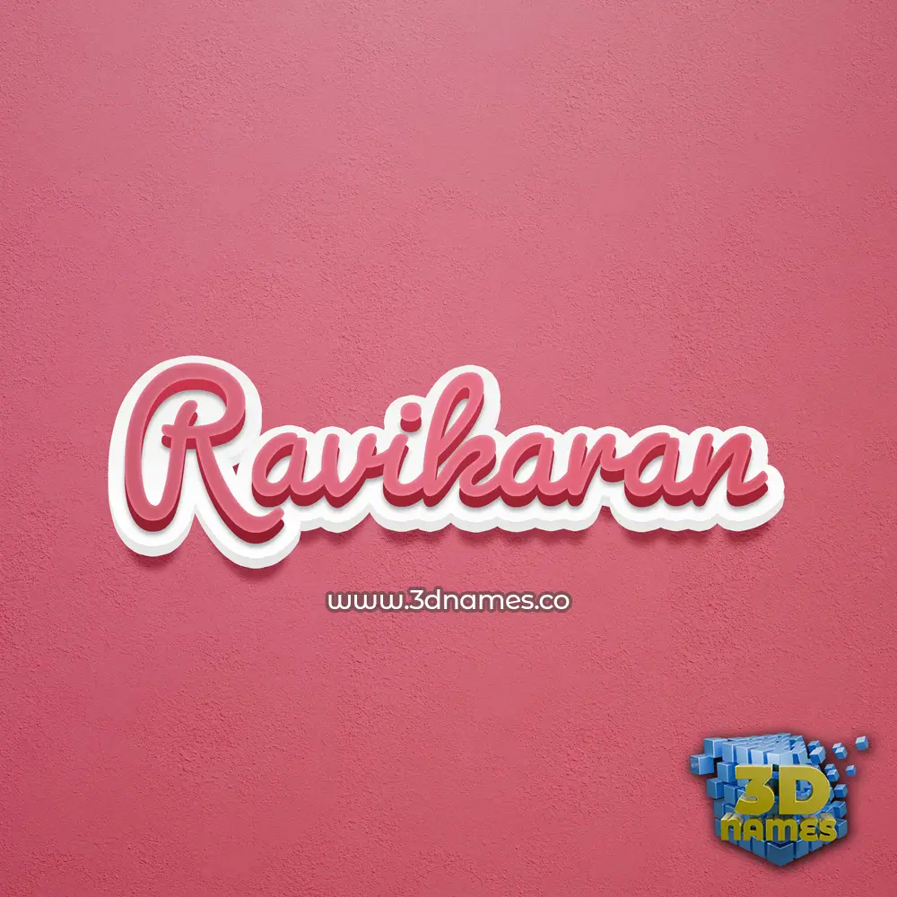 ravikaran in Red Scribble style - 3D name wallpaper