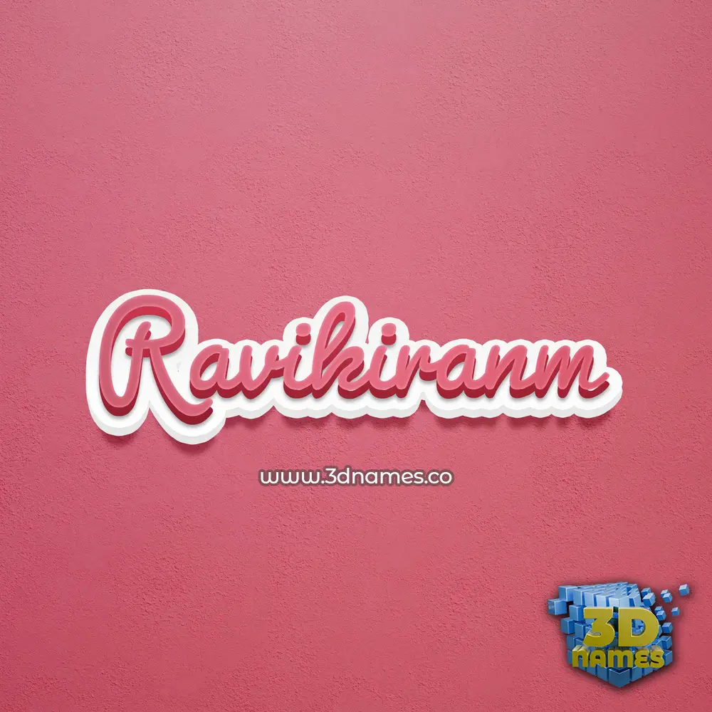 ravikiranm in Red Scribble style - 3D name wallpaper
