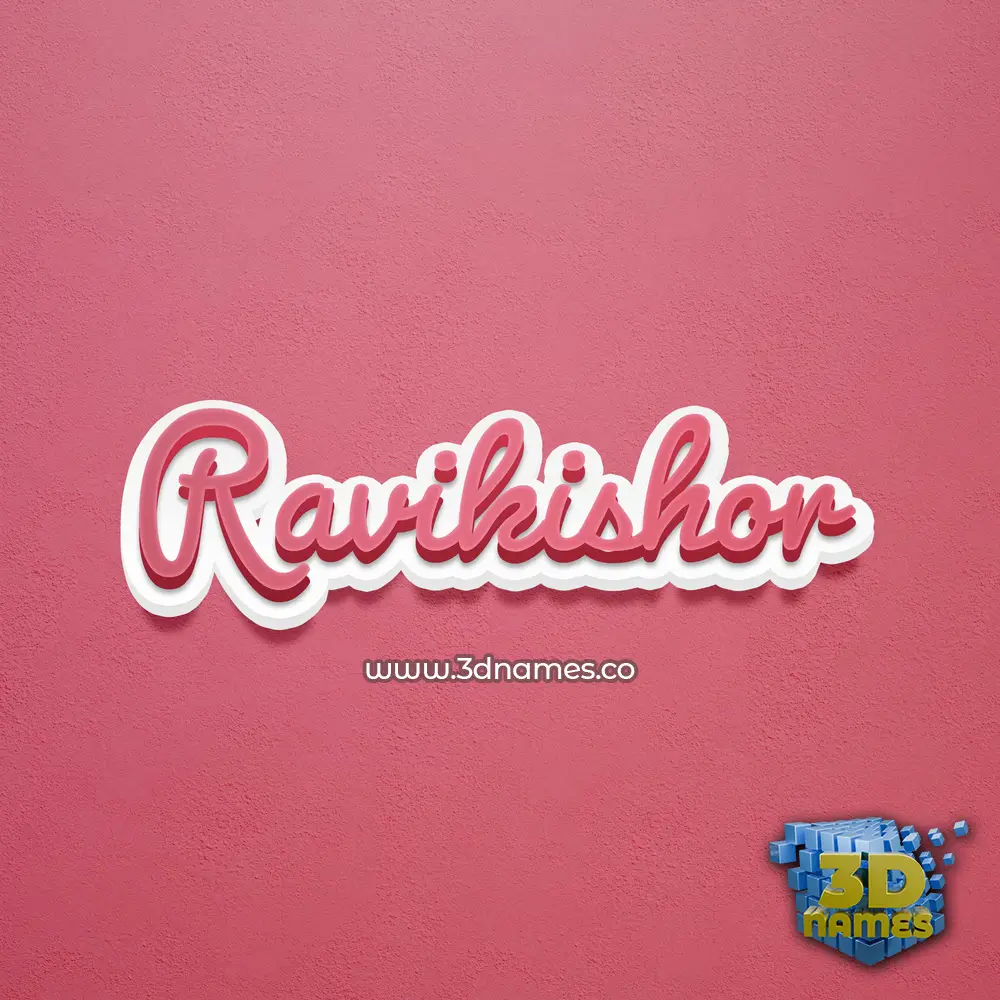 ravikishor in Red Scribble style - 3D name wallpaper