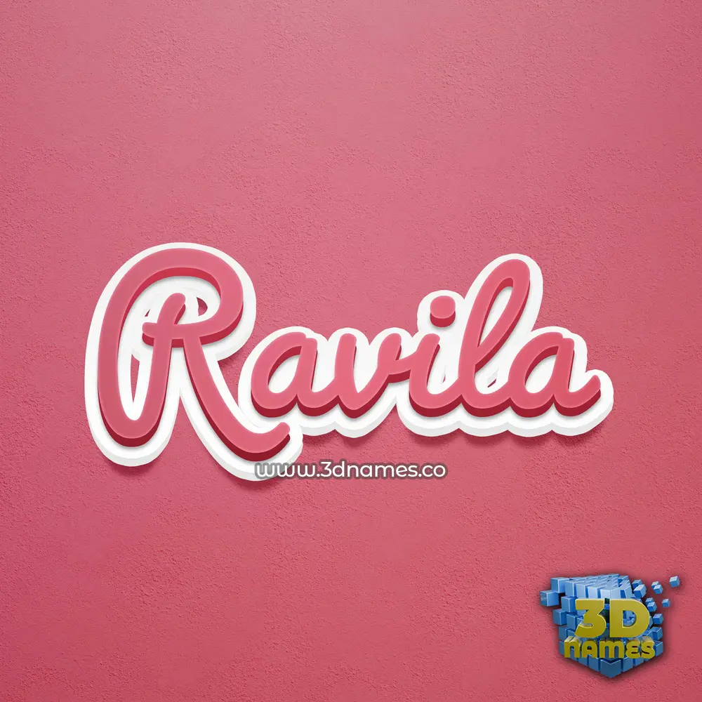 ravila in Red Scribble style - 3D name wallpaper