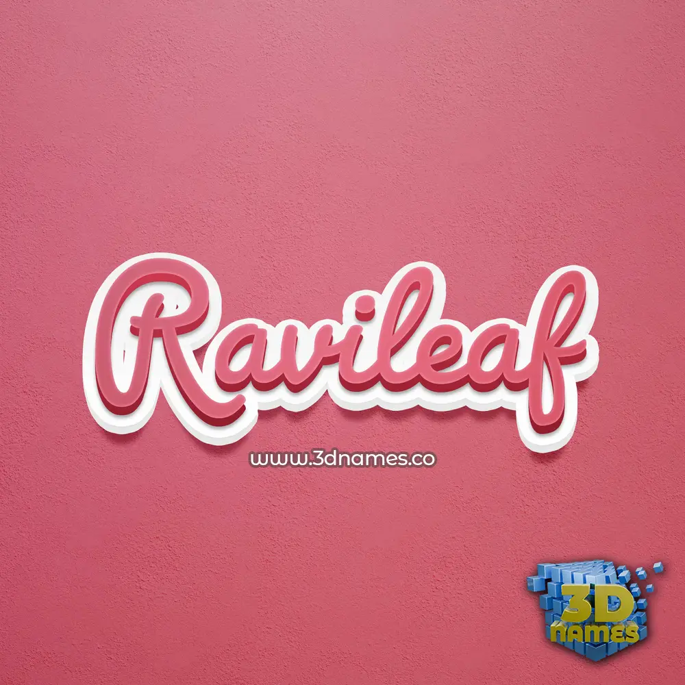 ravileaf in Red Scribble style - 3D name wallpaper