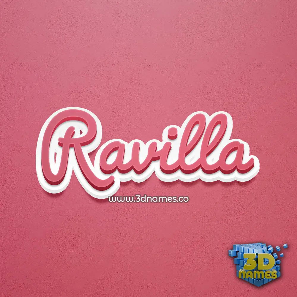 ravilla in Red Scribble style - 3D name wallpaper