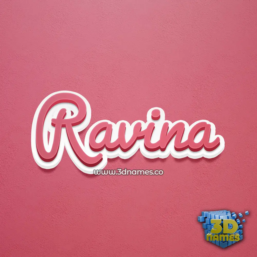 ravina in Red Scribble style - 3D name wallpaper