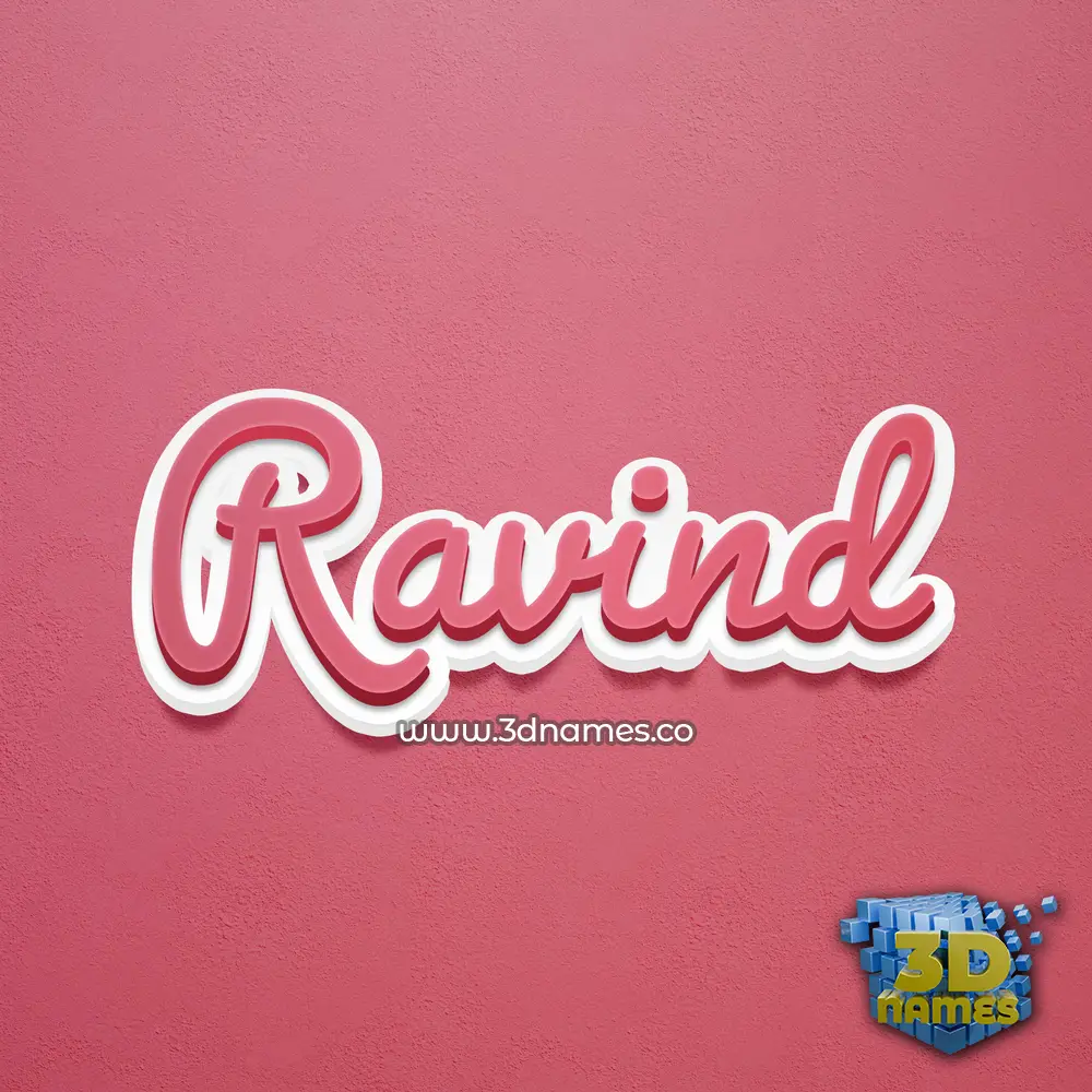 ravind in Red Scribble style - 3D name wallpaper
