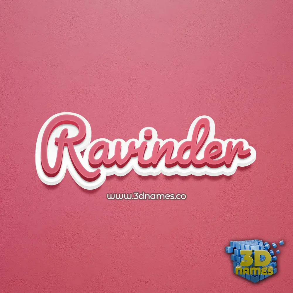 ravinder in Red Scribble style - 3D name wallpaper