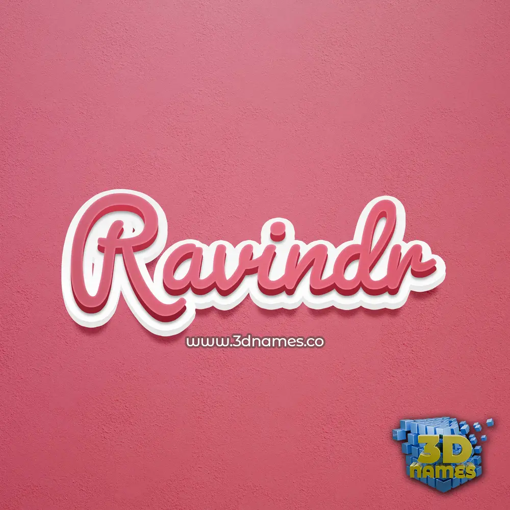 ravindr in Red Scribble style - 3D name wallpaper