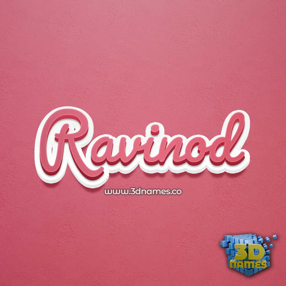 ravinod in Red Scribble style - 3D name wallpaper