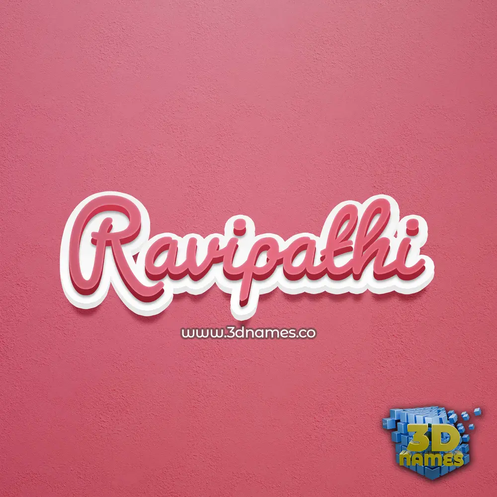 ravipathi in Red Scribble style - 3D name wallpaper