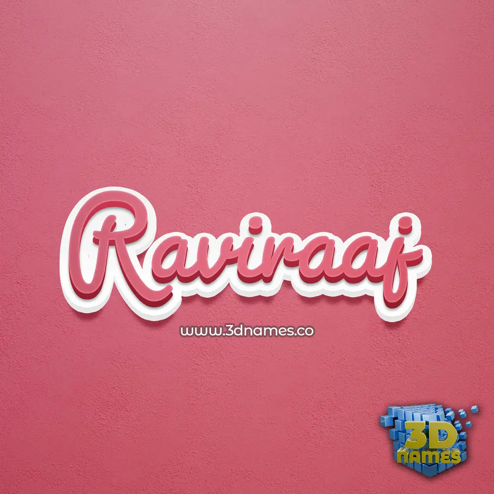 raviraaj in Red Scribble style - 3D name wallpaper