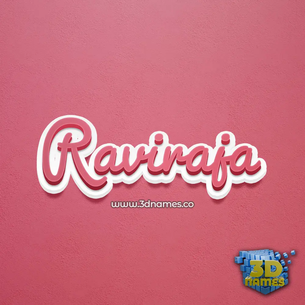 raviraja in Red Scribble style - 3D name wallpaper