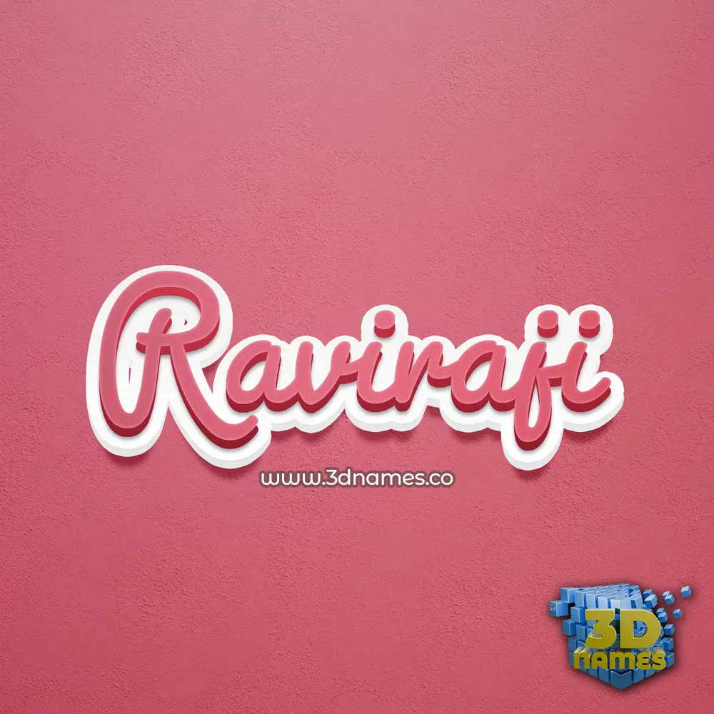 raviraji in Red Scribble style - 3D name wallpaper
