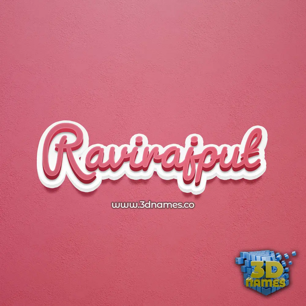 ravirajput in Red Scribble style - 3D name wallpaper
