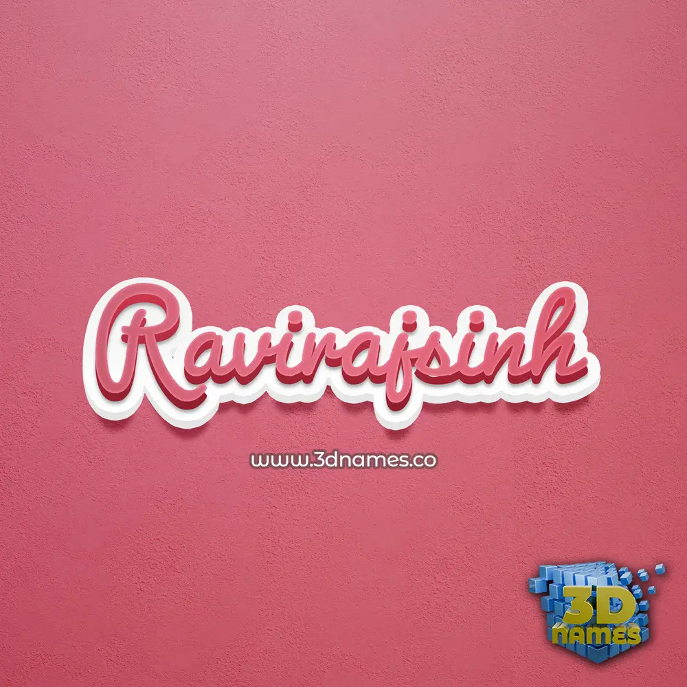 ravirajsinh in Red Scribble style - 3D name wallpaper