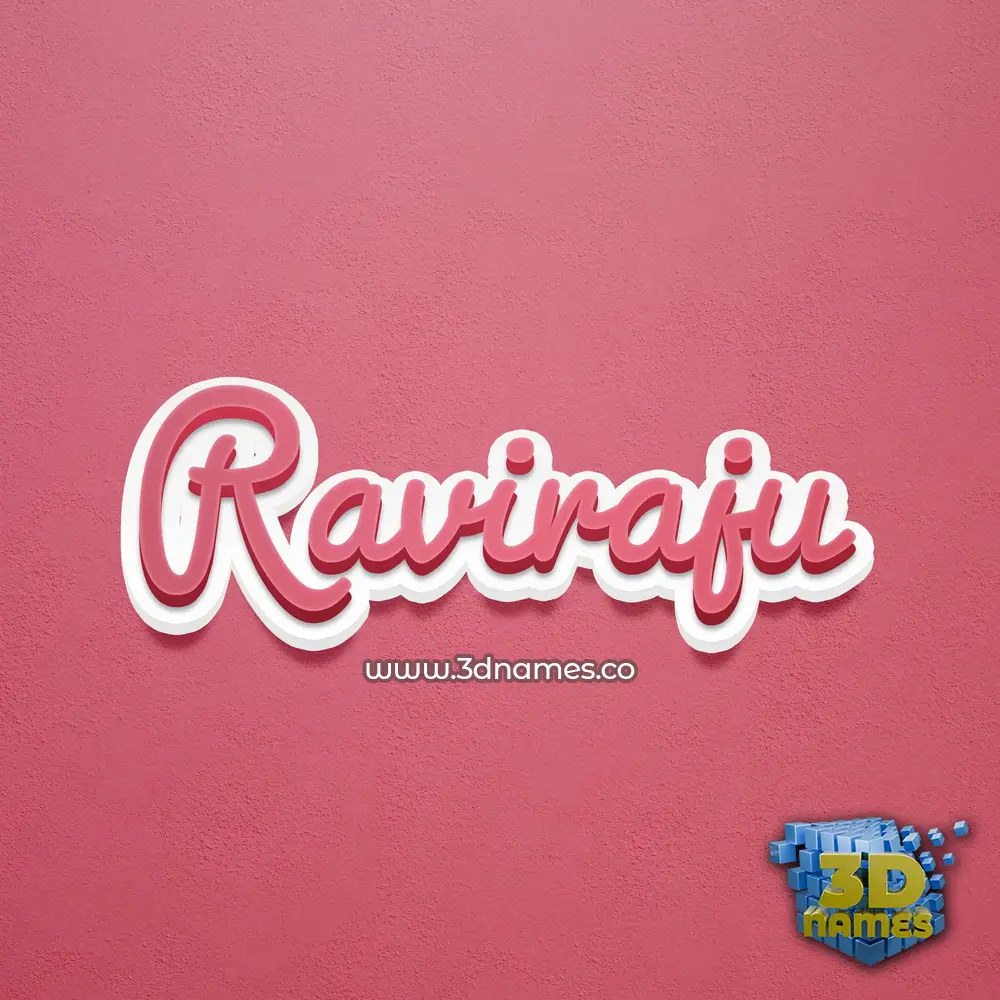 raviraju in Red Scribble style - 3D name wallpaper