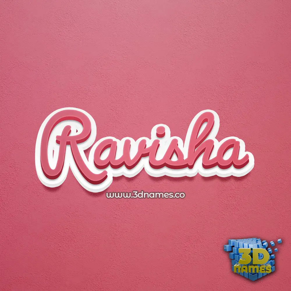 ravisha in Red Scribble style - 3D name wallpaper
