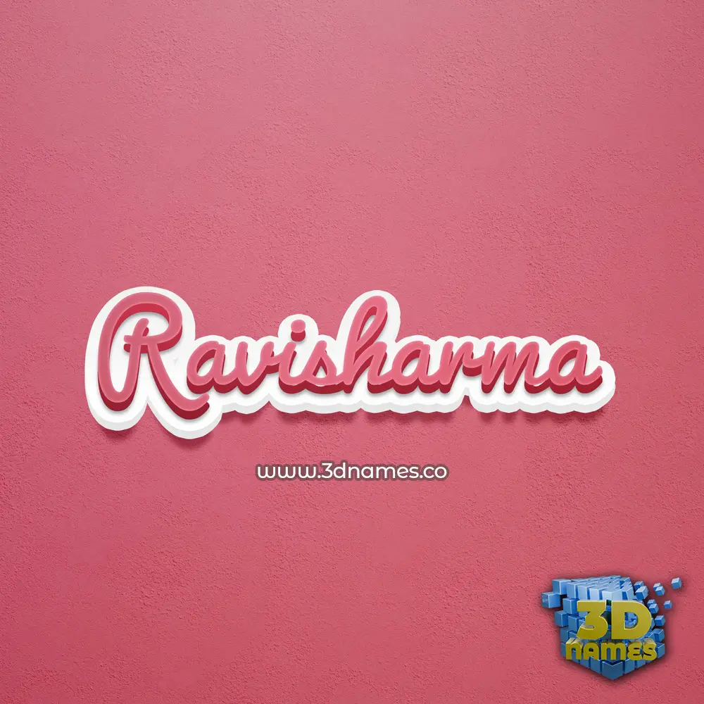 ravisharma in Red Scribble style - 3D name wallpaper