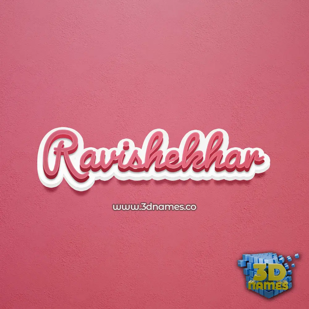 ravishekhar in Red Scribble style - 3D name wallpaper