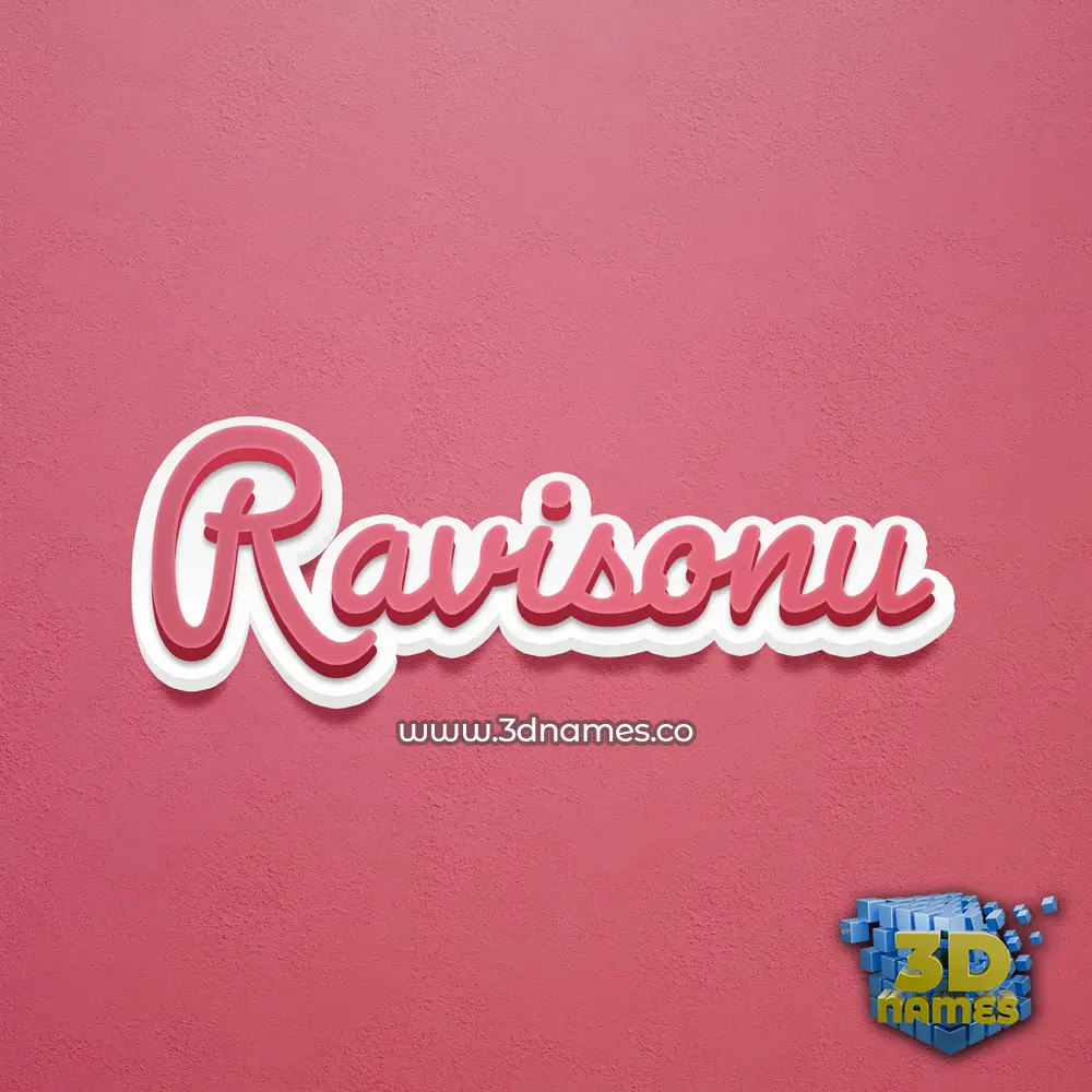 ravisonu in Red Scribble style - 3D name wallpaper